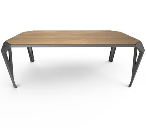 Moderner Esstisch - ZEST - Black-Citrus - Holz / Plexiglas® / Corian®