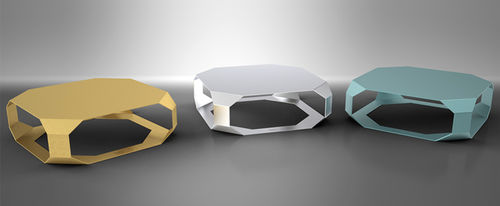 Moderner Couchtisch - EDGE - Black-Citrus - Plexiglas® / Corian® / Eiche