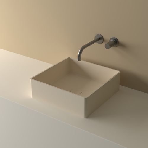 Aufsatzwaschbecken - LC1S - ICÓNICO - Mineralwerkstoff / quadratisch / modern