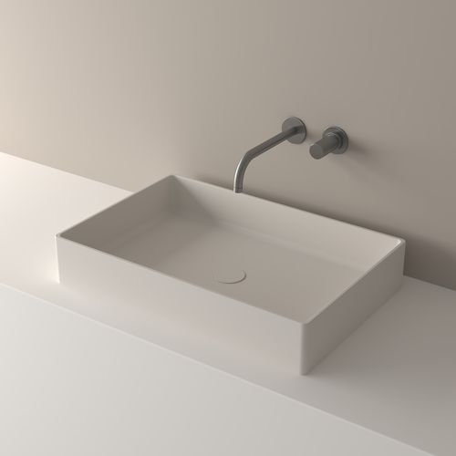 Aufsatzwaschbecken - LC1M - ICÓNICO - Mineralwerkstoff / rechteckig / modern