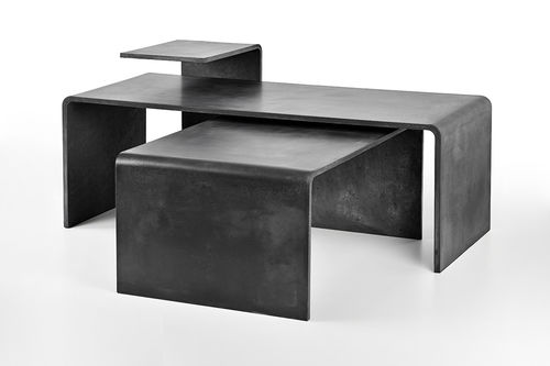Moderner Couchtisch - TRIO SET - Gravelli - Beton / rechteckig / für Privatgebrauch