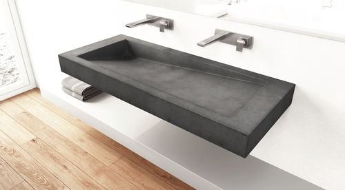 Wand-Waschbecken - SLANT 03 DOUBLE - Gravelli - Beton / nach Maß / doppelt