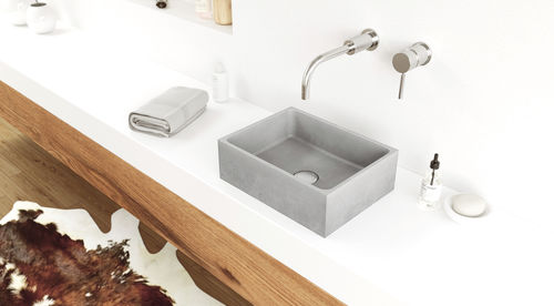 Aufsatzwaschbecken - BOX MINI - Gravelli - Beton / rechteckig / modern