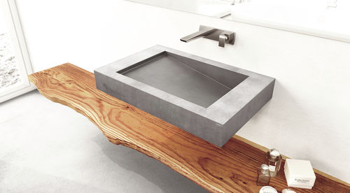 Wand-Waschbecken - SLANT 03 SINGLE - Gravelli - Beton / nach Maß / rechteckig