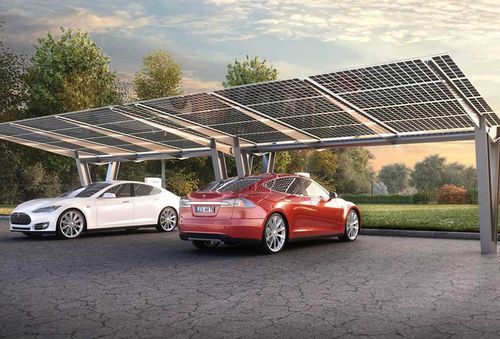 Carport für Gewerbegebrauch - a2 solar - mit Solarpaneel / Stahl