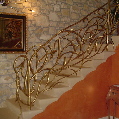 Schmiedeeisen-Geländer - NATURA - Tessaro Group - mit Stangen / für den Innenraum / für Treppen