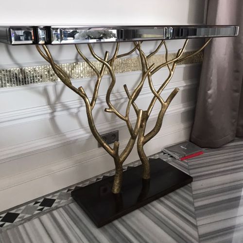 Konsolentisch / Art Deco-Stil - Tessaro Group - Holz / Marmor / rechteckig