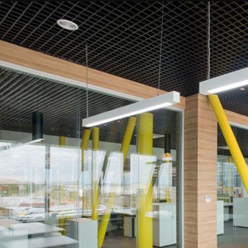 Aluminium-Zwischendecke - UNITECH - Integra - Interior Systems - Polyesterfaser / Lamellen / für Büro