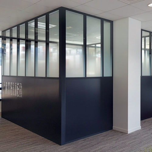 Festinstallierte Trennwand - Loft-style - ABCD INTERNATIONAL - Glas / für professionellen Einsatz / für industrielle Nutzung