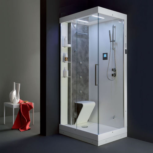 Glas-Duschkabine - WOODY - ilma srl - mit Schiebetür / für Eckeinbau