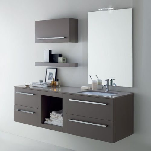 Wandhängender Waschtisch-Unterschrank - PLAY.06 - ilma srl - Holz / Kristall / modern