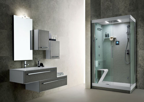 Modernes Badezimmer - LA PIETRA ORIENTE - ilma srl - Holz / Glas