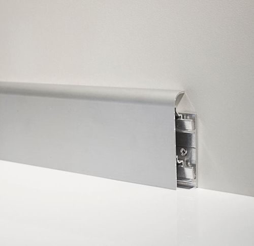 Silberfarbene Zierleiste - LINE 97/7 - PROFILPAS - Aluminium / abgerundet / für E-Kabel