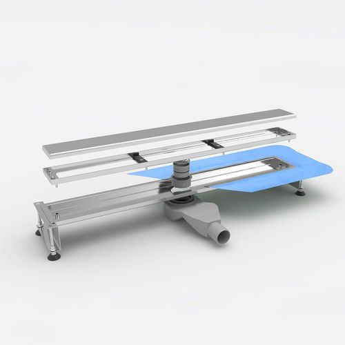 Rechteckige Duschwanne - SMART DRAIN - PROFILPAS - zum Aufstellen / Beton / Edelstahl