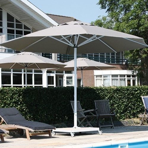 Quadratischer Sonnenschirm - PRESTO PRO - Solero Parasols - rund / mit Zentralmast / teleskopisch