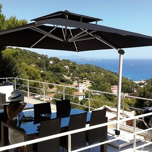 Quadratischer Sonnenschirm - LATERNA PRO - Solero Parasols - rund / Ampel / schwenkbar