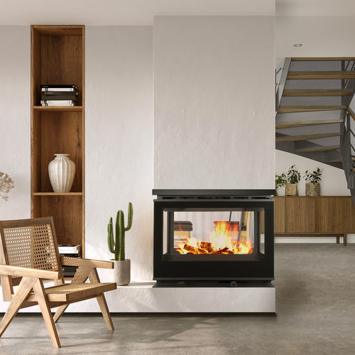Zentral-Kamineinsatz - LLAMA CRISTAL 80 VISION 360 - BELLIDO Manufacturas Metálicas, S.L. - Holz / Stahl / mit natürlicher Konvektion