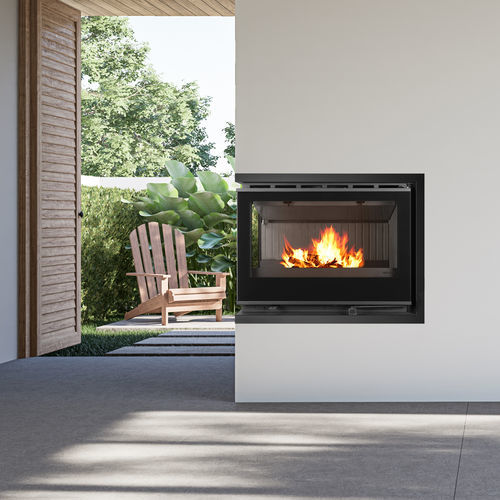 Eckkamineinsatz - LLAMA CRISTAL 80 FRONTAL 2L - BELLIDO Manufacturas Metálicas, S.L. - Holz / Stahl / mit natürlicher Konvektion