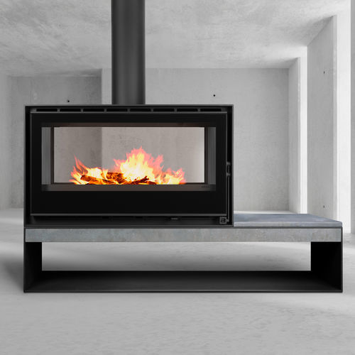 Holz-Kaminofen - DIAMANTINE 100 DF EcoDesign - BELLIDO Manufacturas Metálicas, S.L. - 12 kW / auf Füßen / Zentral