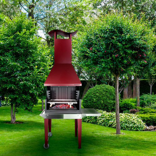 Holzkohle-Gartengrill - COVEN - BELLIDO Manufacturas Metálicas, S.L. - Holz / auf Rollen / freistehend