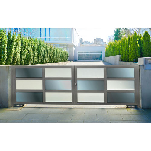 Einflügeliges Tor - MODERN: M700 - Style Doors S.A. - Schiebe / anodisiertes Aluminium / Verbundwerkstoff