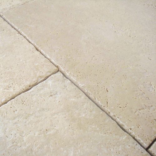 Travertinplattenbelag - Travertine Stone with Antique Look - DANTA MARMOR - für Außenbereich / texturiert / rutschfest