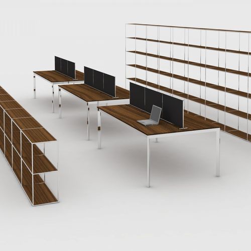 Moderner Arbeitstisch - CLASS - aamco - Holz / Gestell aus Metall / rechteckig