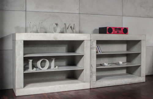 Moderner Konsolentisch - MODULAR  - Living Concrete Ltd - Glas / Beton / rechteckig