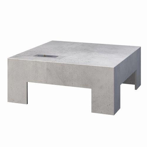 Moderner Couchtisch - BREAK ON FIRE - Living Concrete Ltd - Glas / Beton / quadratisch