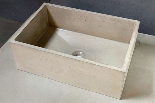 Aufsatzwaschbecken - SENSE - Living Concrete Ltd - Beton / rechteckig / modern