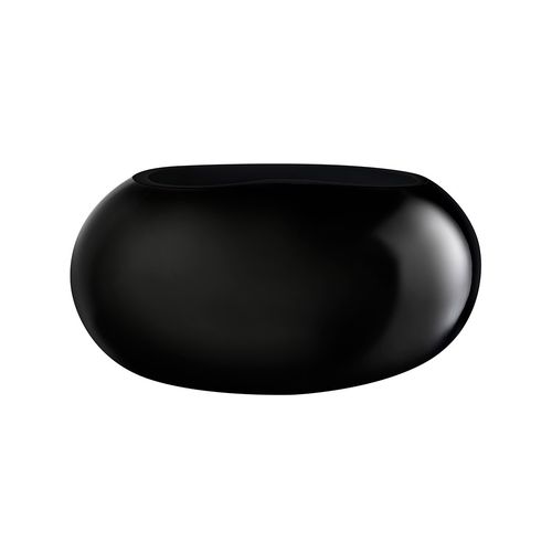 Moderne Vase - SATIN - nude - Glas / schwarz