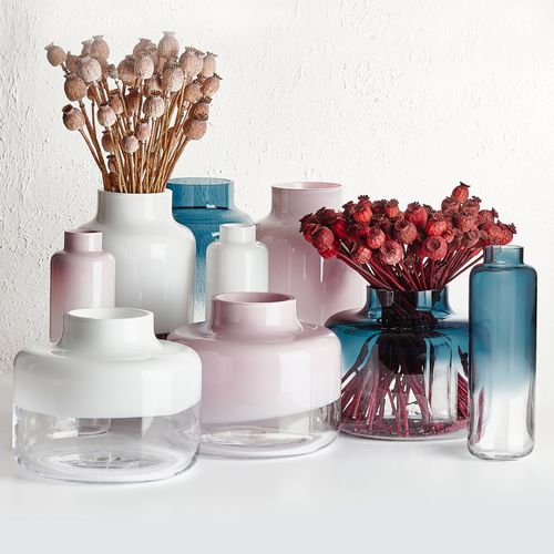Moderne Vase - MAGNOLIA - nude - geblasenes Glas