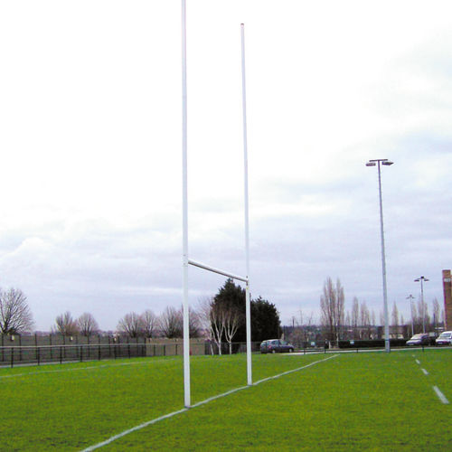 Rugbypfosten in Bodenhülsen - S20082 - SODEX SPORT - Aluminium / weiß / EN 16579