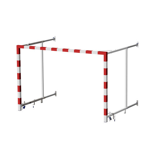 Handballtor / galvanisierter Stahl - S16251 - SODEX SPORT - stationär / zusammenklappbar / weiß/rot