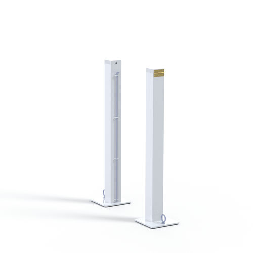 Stationärer Tennispfosten - S25222 - SODEX SPORT - galvanisierter Stahl / weiß / thermolackiert