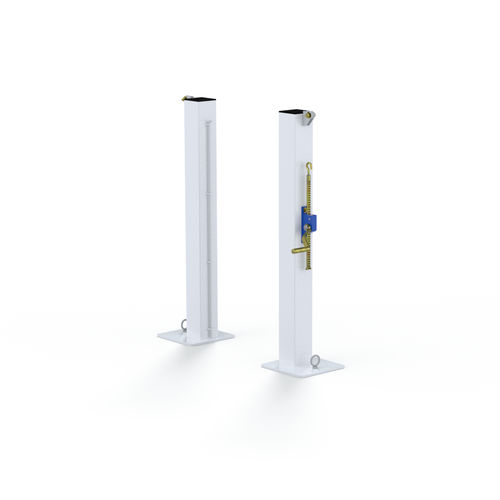 Stationärer Tennispfosten - S25252 - SODEX SPORT - galvanisierter Stahl / weiß / thermolackiert
