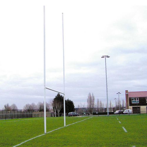 Rugbypfosten in Bodenhülsen - S20112 - SODEX SPORT - Aluminium / weiß / EN 16579