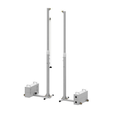 Mobiler Volleyballpfosten - S30052 - SODEX SPORT - galvanisierter Stahl / weiß / thermolackiert