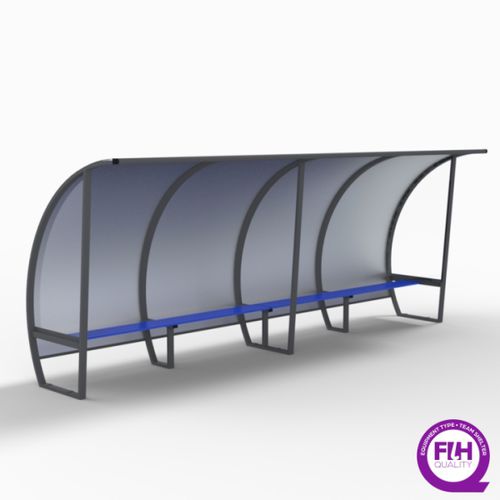 Spielerkabine für 10 Personen - S11650G - SODEX SPORT - Aluminium / PVC / grau