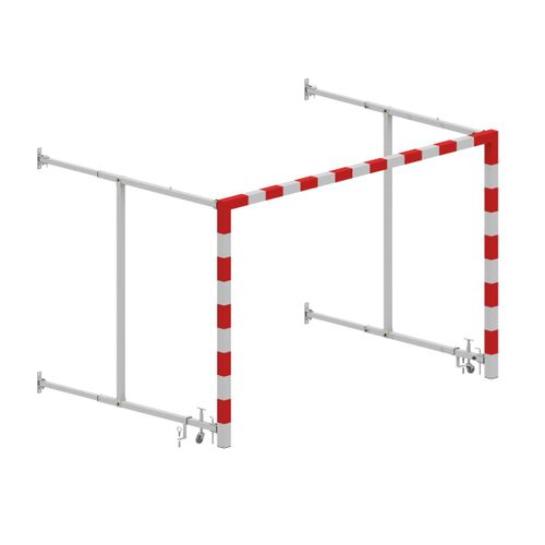 Handballtor / galvanisierter Stahl - S16256 - SODEX SPORT - zusammenklappbar / weiß / rot
