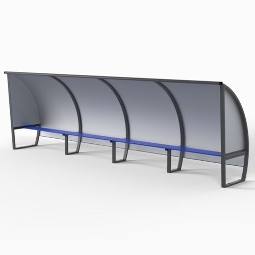 Spielerkabine für 10 Personen - S11150G - SODEX SPORT - Aluminium / stationär / grau
