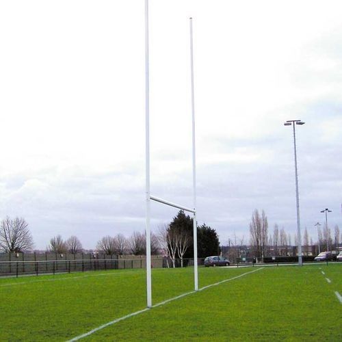 Rugbypfosten mit Scharnier - S20148 - SODEX SPORT - Aluminium / weiß / EN 16579
