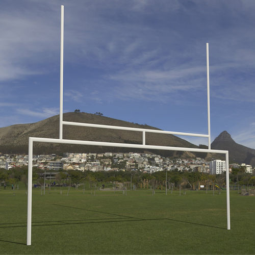 Rugbypfosten in Bodenhülsen - S20209 - SODEX SPORT - Aluminium / weiß / kunststoffummantelt