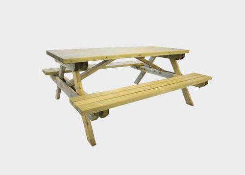 Klassischer Picknicktisch - UVM2 - Novatilu - Kiefer / rechteckig / für öffentliche Bereiche