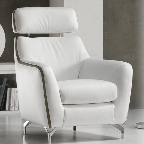 Moderner Sessel - GINGER - VAMA Divani - Leder / Stoff / Chromstahl