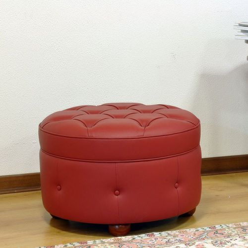 Chesterfield-Fußschemel - GIOTTO - VAMA Divani - Stoff / Leder / für den Innenraum