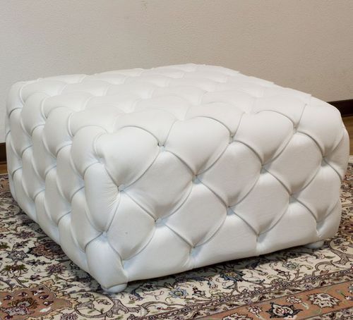 Chesterfield-Fußschemel - MICHELANGELO - VAMA Divani - Stoff / Leder / für den Innenraum