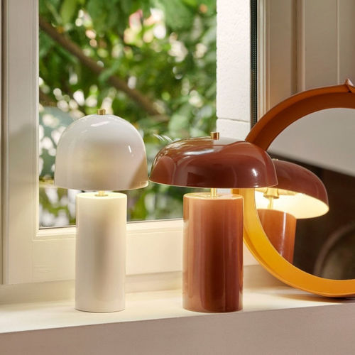Tischlampe - Nameko - CFOC - gebürstetes Messing / Porzellan / modern