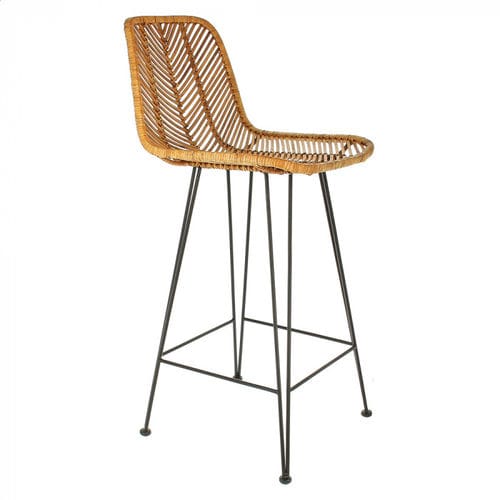 Moderner Barstuhl - VINTAGE - CFOC - für den Innenraum / Rattan / Gestell aus Schmiedeeisen
