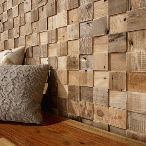 Verkleidungs-Dekorplatte - CUBE - TIMBERWALL - wandmontiert / für Innenausbau / steif